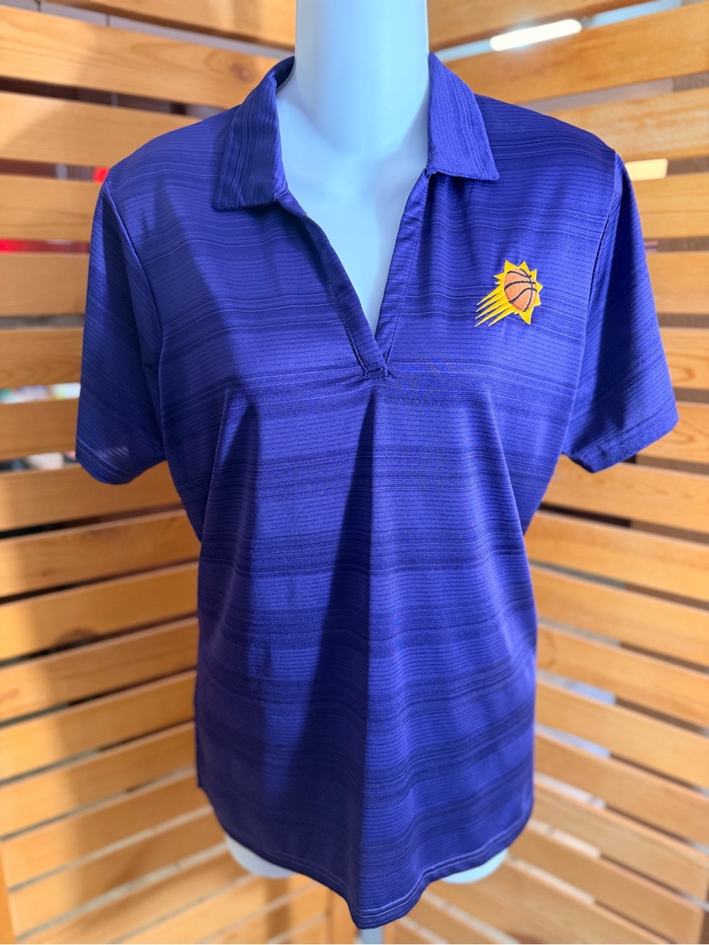 Antigua Purple Phoenix Suns Women's Polo Top